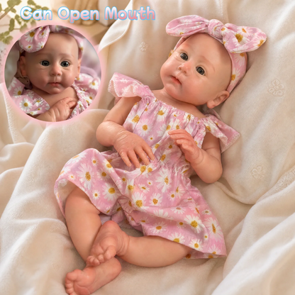 18Inch Cuddly Open Mouth bebê reborn de silicone sólido Girl Doll With Painted & Unpainted Skin Reborn Girl Doll For Collectors