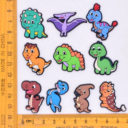 10-100pcs Cartoon Animal Dinosaur Shoe Charms PVC Accessories DIY Sandals Shoes Buckle Decorations fit Wristband Kids Man Gift