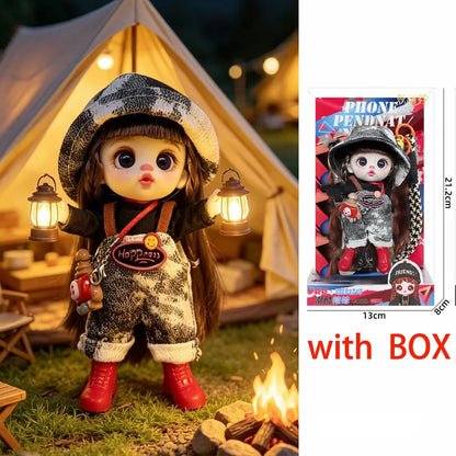 13cm Bjd Doll Trendy Collectible Toy Four Series Styles Changeable Outfit Phone Backpack Pendant Free Dopamine Color Lanyard Mul