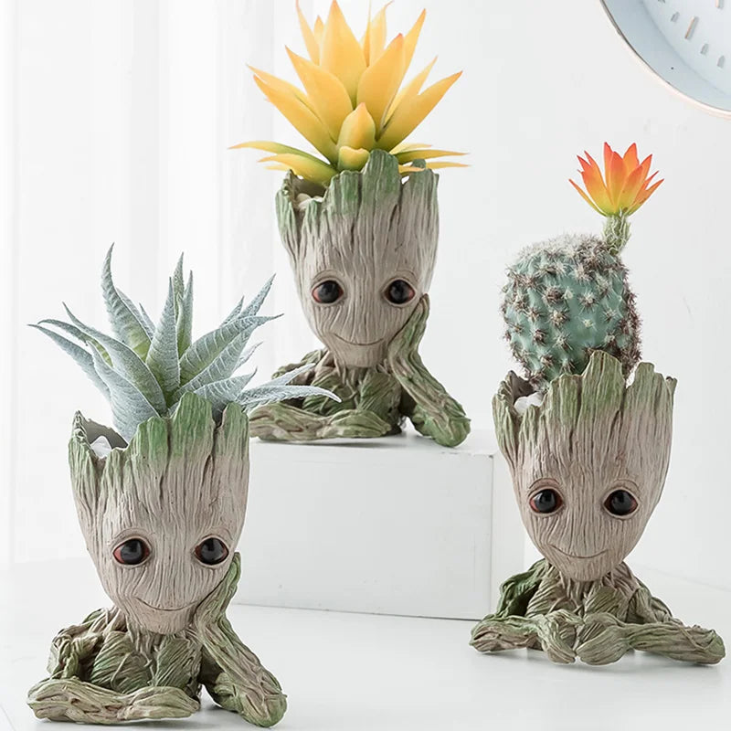 Groot Flower Home Decoration Vases Multifunction Groot Flower Pot Ornaments Arrangement Action Character Figurine Pen Holder
