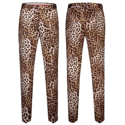 Hot Sale Leopard Print Men Suit Blazer Set With Pants 2025 Safari Suits For Men Performance DJ Jacket Luxury Singer Star Coat