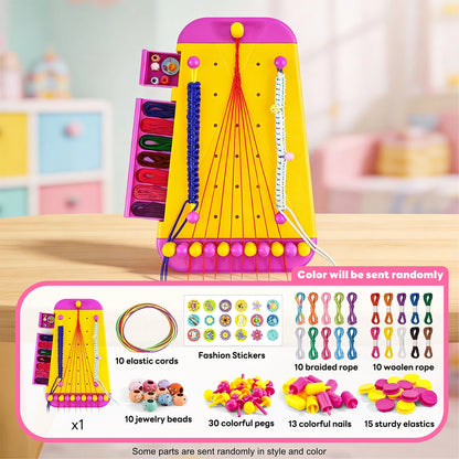 Friendship Bracelet Making Kit with Braiding Board, 2-in-1 Hair Braid & Bracelet Craft Set for Girls, DIY Jewelry Making Toys