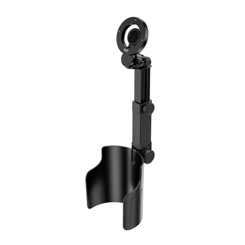 2-in-1 Car Cup Holder Phone Mount Dual Magnetic Adjustable Long Arm Universal Drink Stand for Cell Phones