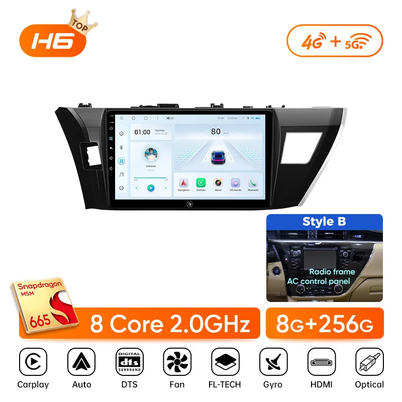 Ainavi Car Multimedia Player For Toyota Corolla 11 2012 2013 2014 2015 2016 E170 E180 wireless Carplay Android Auto 4G Wifi 2din