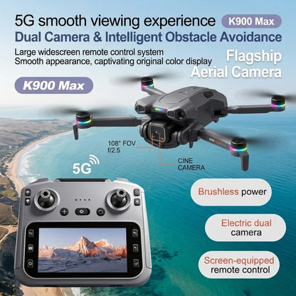 K900 MAX 8K Professional Drone with Dual Camera WiFi FPV Aerial Photography 360° Obstacle Avoidance Quadcopter airdrop Drone Toy