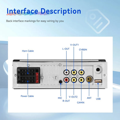 5.1Inch 1Din Car Radio MP5 IPS HD Player Support Wireless Carplay Android Auto Bluetooth FM AM RDS Stereo USB WIFI Video Player