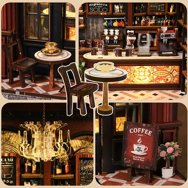 DIY Wooden Handmade Book Nook Dollhouses Building Kits 3D Puzzles Wooden Doll Houses Desk Home Decor Toys For Adult Gifts