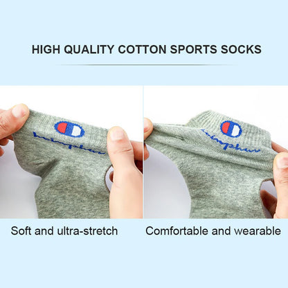 5/10/20 Pairs Men Ankle Socks Cotton Brand Classic Fashion Black White Socks Breathable Mesh Athletic Sports Socks for Summer