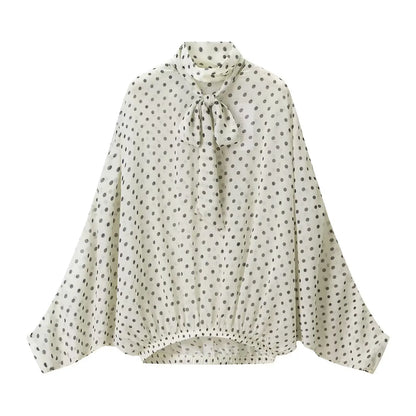 CharmChant Women's Polka Dot Sheer Chiffon Oversized Shirt & Maxi Skirt 2 Piece Set Spring 2026 Retro Elegant Chic Party Outfits