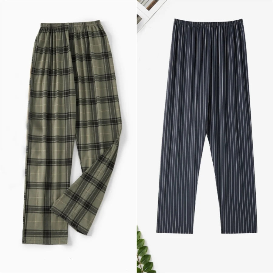 Spring, Autumn and Winter Men's Single-Piece Pajama Pants, Thickeneded Pants, Plus Fat, Large Size, Casual, Can Be Worn Outside, Fashionable Home Pants