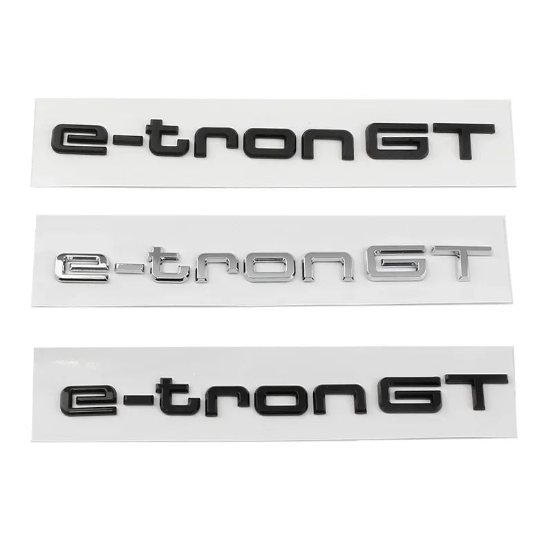 Car 3D ABS E tron GT Letters Logo Badge Emblem Decal Sticker For Audi Electric Car Q2 Q4 Q5 Q7 Q8 55 Quattro Styling Accessories