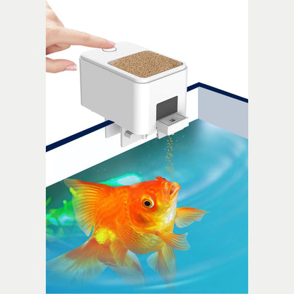 1PC WIFI/Button Version automatic fish feeder, fish tank accessories intelligent turtle feeder for feeding fish (No 5V 1A Plug)