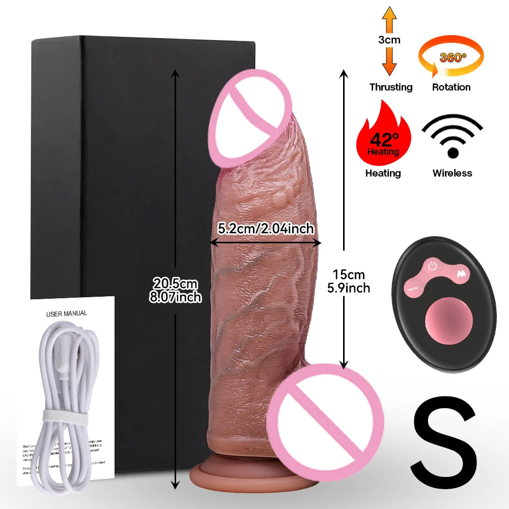 Remote Control Soft Penis Vibrator Realistic Dildo Sex Toy For Woman Telescopic Dick Toy Artificial G Spot Thrusting Sexy Toy