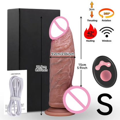Remote Control Soft Penis Vibrator Realistic Dildo Sex Toy For Woman Telescopic Dick Toy Artificial G Spot Thrusting Sexy Toy