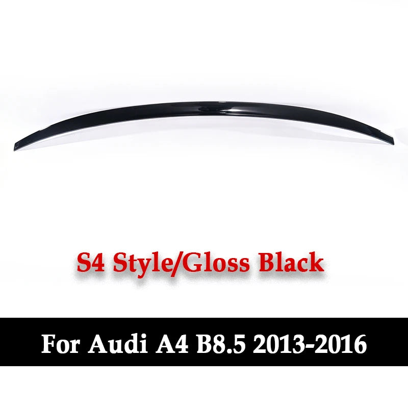 For Audi A4 B8.5 4 Door 2013-2016 M4 S4 Style ABS Material Glossy Black Rear Trunk Boot Lid Car Spoiler Wings Tuning Accessories