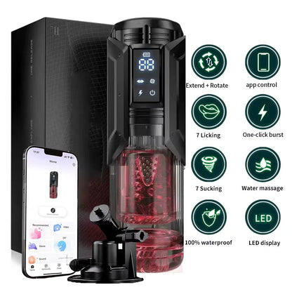 Telescopic Rotation Masturbator Cup Sucking Penis Pump Pocket Pussy Blowjob Sex Toys Stroker Piston Automatic Mastubator for Men