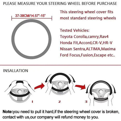38cm Suede Leather Car Steering Wheel Cover for Haval H1 H2 H3 H4 H5 F7X H6 H7 H9 GMW M4 M6 F7 F50 C50 2011-2023 Jolion