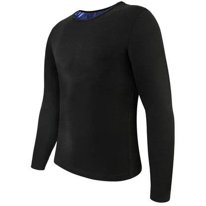 Men Sweat Suit Neoprene Sauna Shirt Fitness Waist Trainer Sweat Gym Long-sleeved Top Workout Slimming Body Shaping Round Neck