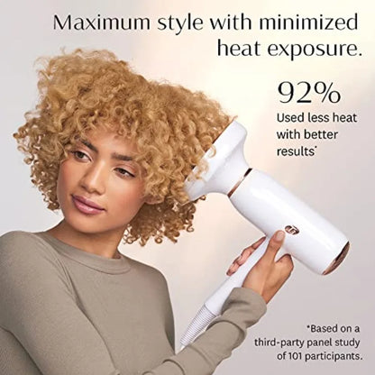 Professional ionic hair dryer for salon use, lightweight plastic body in matte black, fast-drying with custom heat automation,