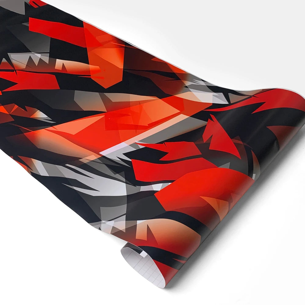 Geometry Car Wrapping Vinyl for Motorcycle Vinyls Camouflage Disruptive Pattern Red Wrap Foil Car Body Films Auto Stickers Tools