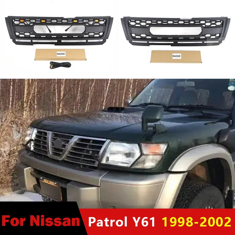 Fit for Nissan Patrol Y61 1998 1999 2000 2001 2002 Car Front Bumper Grille Replace Racing Grills Hood Mesh Grid Auto Accessories
