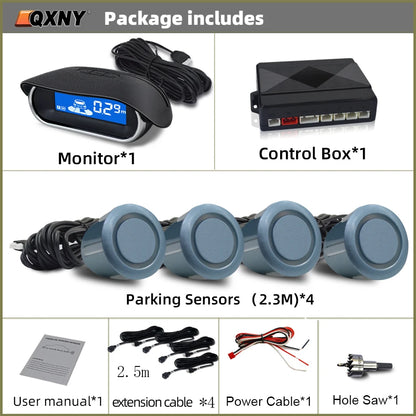 Car Front Parking Sensor Kit Auto Parktronic Assistant System LCD Monitor Buzzer Voice Volume Can be Adjusted  Vehicle Universal