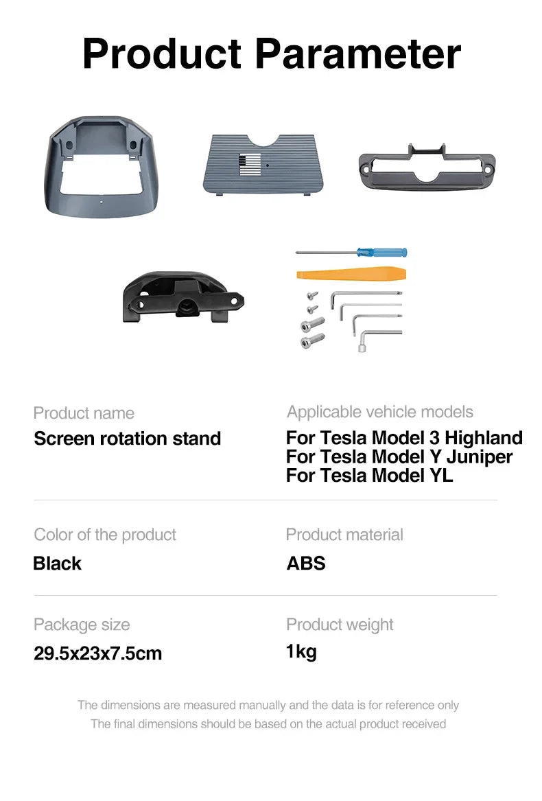 For Tesla Model 3 Highland & Model Y Juniper 2025-2026, 4-Way 2-Way Screen Rotating Bracket Swivel Display Mount