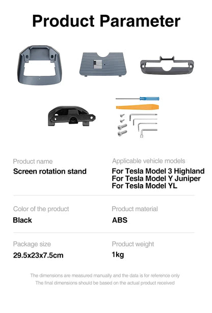 For Tesla Model 3 Highland & Model Y Juniper 2025-2026, 4-Way 2-Way Screen Rotating Bracket Swivel Display Mount