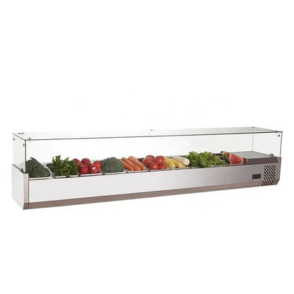 Supermarket Refrigeration Cabinet Salad Bar Display Counter Refrigerator