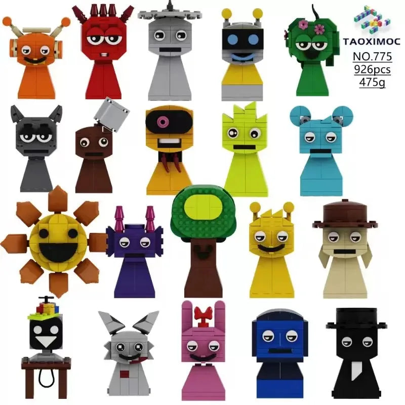 20 in 1 Sprunki Toys Building Set Compatible with 926 Pcs Sprunki Action Figures Roles Building Brick for Fans Kids Adults