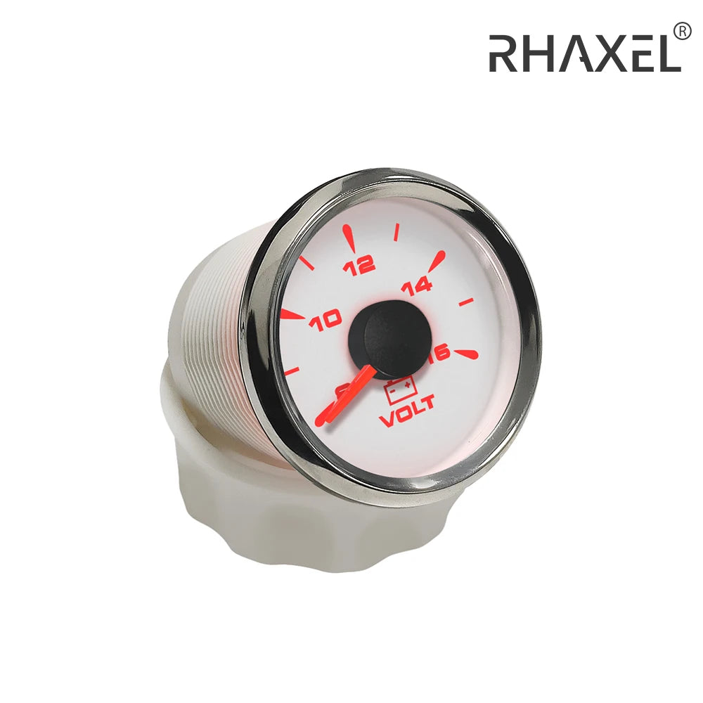 RHAXEL 2" 12V DC Voltmeter Volt Gauge 8-16V 16-32V 18-32V 9-32V with 8 Backlights for Car Boat Motor RV Truck
