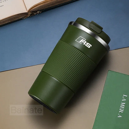 510ML Car Stainless Steel Coffee Mug with Lid Anti-Scald Drinks Cup For Audi A3 A4 B8 8P 8V B6 A5 A6 C7 Q5 B9 B7 C6 Q2 Q7 Q3 A7