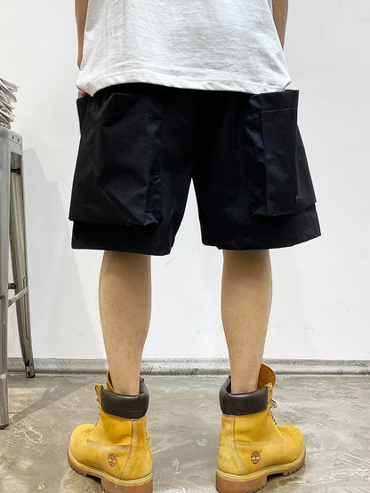 Summer Korean Trendy Big Pocket Cargo Shorts Men Clothing Japanese Streetwear High Quality Nylon Casual Baggy Pants Harajuku
