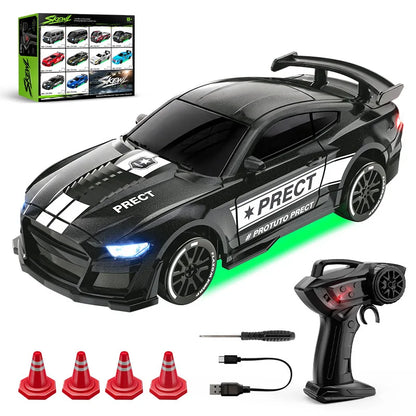 RC 1:64Desktop drift car Mini remote control car Four-Wheel Drive Full Proportion Type-CCharging  Children's Toys