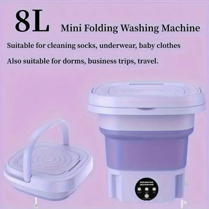 Foldable Mini Washing Machine, Portable Compact Washer For Underwear, Socks & Baby Clothes, Ideal For Dorms, Travel, Business Trips & Small Spaces