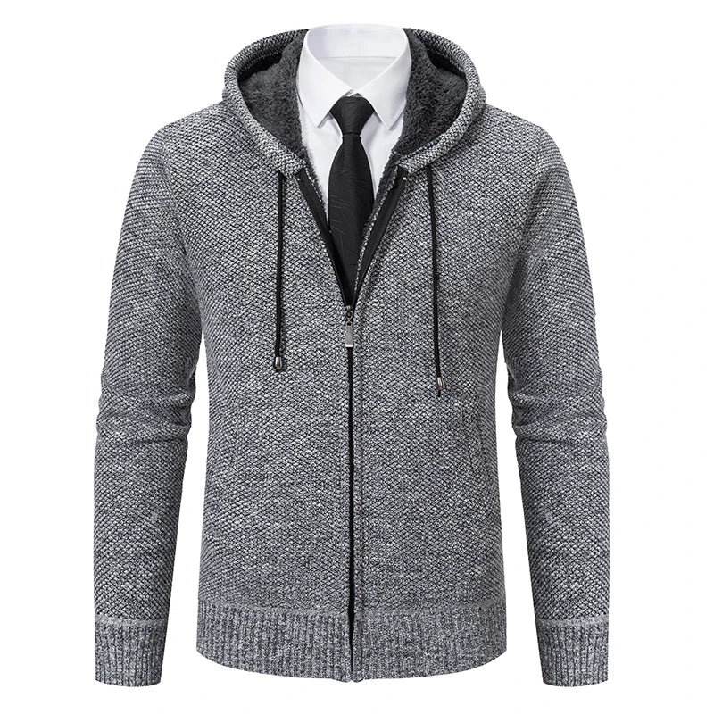 Men Sweater Jacket Winter Autumn Cold Coat Fleece Zipper Cardigan Soft Jumpers Turtleneck Warm Y2K High Quality Outerwear