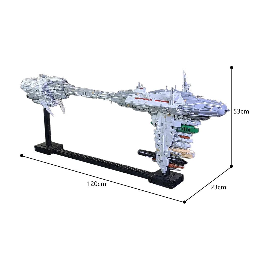 EF76-B Medical Frigate MOC Building Blocks, Space Wars Rebel Alliance Hospital Ship with Red Cross, Nebulon-B for Adult Fans