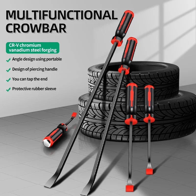 Heavy Duty Multi-Function Long Pry Bar 8/12/18/24 Inch Tire Crowbar Strike Cap Nail Puller Car Repair CV-R Removal Hand Tool