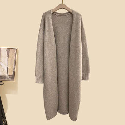 Fashionable Knitted Three-Piece Set Women's Autumn New Lazy Style Open Cardigan Outerwear Slimming Wide Leg Pants