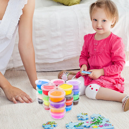 1Set 24 Color Light Soft Modeling Clay Kit Kids Educational DIY Craft Clay Air Dry Non-Toxic Creative Art Supplies with