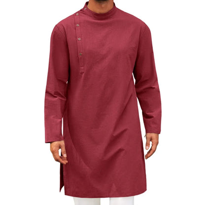Mens Arab Long Shirt Traditional Muslim Thobe Kaftan Casual Wear Muslim Fashion