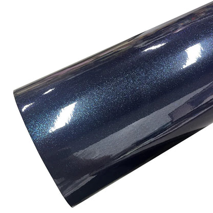Premium Sparkle Gloss Metallic Ghost Midnight Blue Vinyl Wrap Roll DIY Self Adhesive Decal Film Automotive Car Wrapping Foil