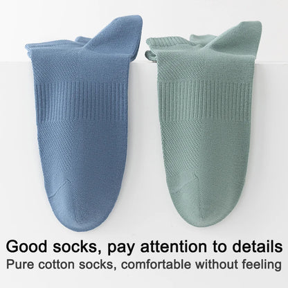 10Pairs Men Combed Cotton Socks Mesh Antibacterial Breathable Fashion Black High Quality Man Sock New For Male Size EU38-45