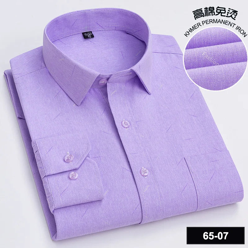Men's High-quality Fashion Casual Print Plaid Stripe Long Sleeve Shirts Single Pocket Comfort Fit Business Formal Office Blouses
