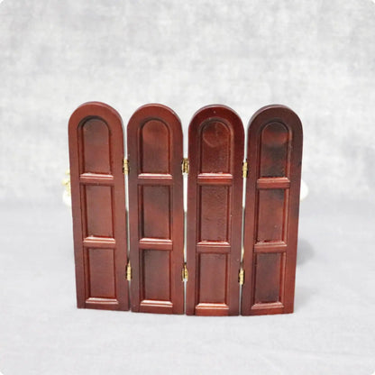 1:12 Scale Dollhouse Mini Furniture Model Arched-Top Folding Screen 1/12 Scale Dollhouse Screen Hinges