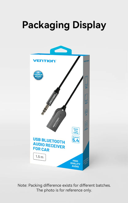 Vention Aux Bluetooth Receiver USB Bluetooth 5.4 Adapter For Car 3.5mm Jack Speaker Auto Handfree Car Audio Music Transmitter