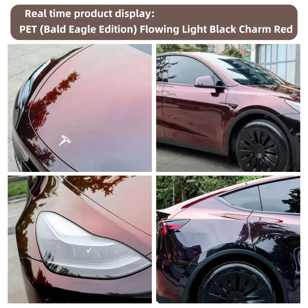 Streamer Black Magic Red Car Vinyl Wrap Full Body Film Self Adhesive Bubble Free Decorative Sticker 1.52x18m