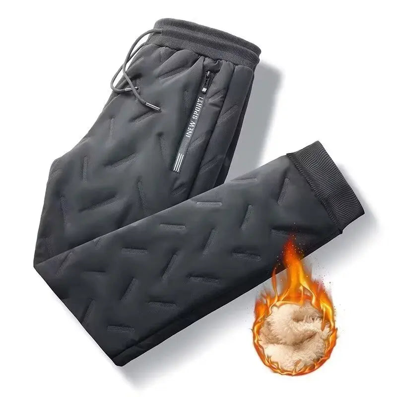 Winter cotton pants for men, plus fat, plus extra size, lamb wool, plus thick wool, winter outerwear, warm, loose, dirt resistan