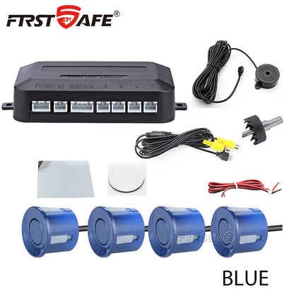 FirstSafe Factory CVBS AHD Video Parking 4 Sensors Car Reverse Backup Rear Buzzer Radar Monitor System Support Android System