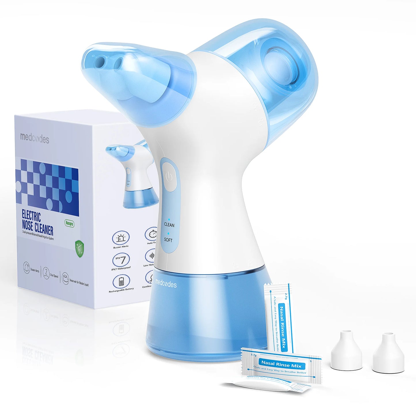 Electric Nasal Rinse Irrigation,30 Salt Packets, for Relieving Sinus Discomfort, Self-Cleaning and Automatic Waste Collection